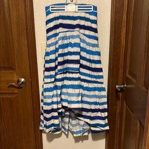 Striped Blue and White Women's Skirt